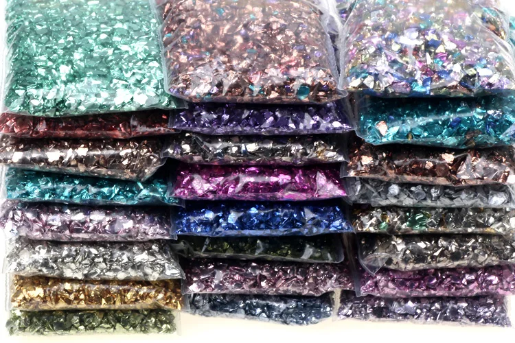 500G/1000G Glas Metall Zerkleinert Stein Füllstoff DIY Tisch Dekoration Kuchen Obst Bahn Füllung Dekorative Für Epoxy harz Form – Detail 8