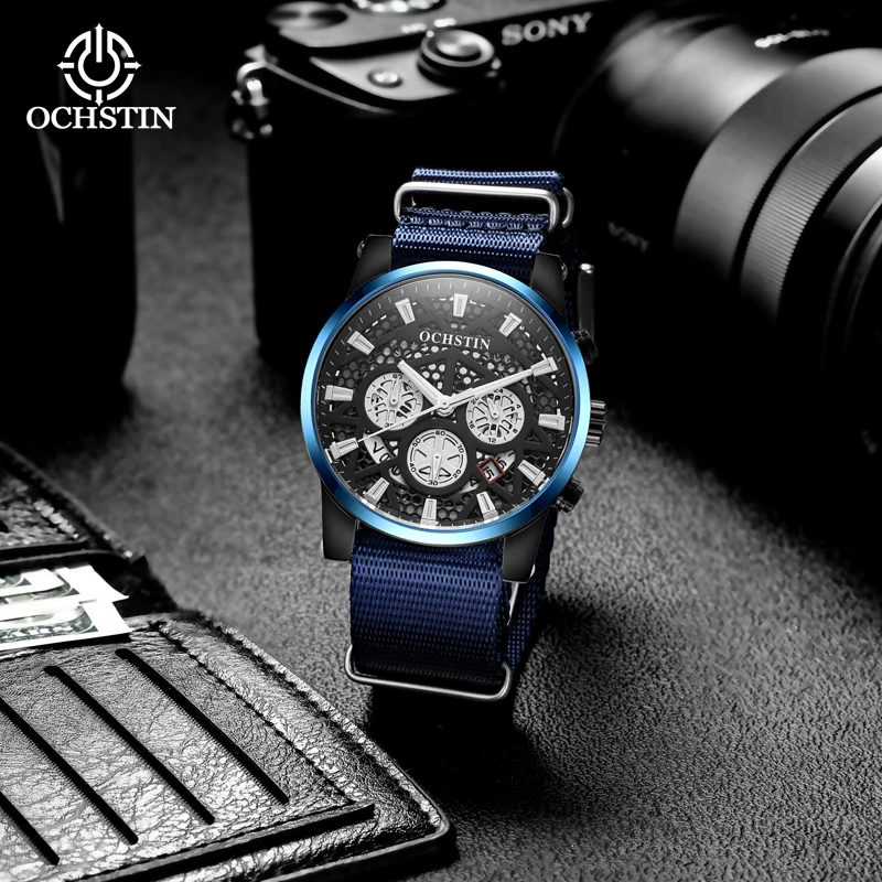 

New OCHSTIN 2024 personalized trend models multi-function automatic quartz movement waterproof wristwatch men's quartz watch