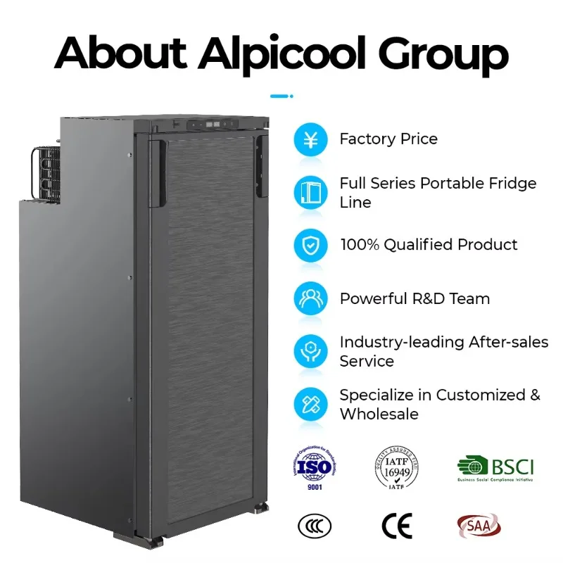 Picture 6: AC 12V 24V 100L  Motor Home Mini Compressor Portable Caravan Refrirator Freezer RV Car Fridges With Cooling Function