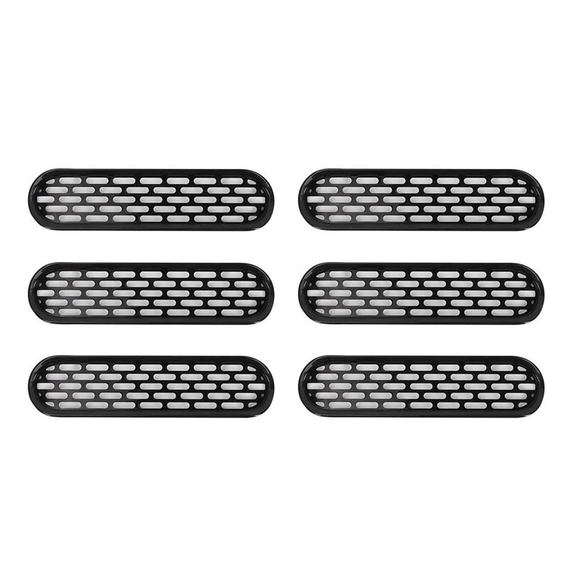 Front Grill Mesh Grille Inserts Cover Frame Trim Kit Component For Ford Bronco 2021-2024 2/4 Door Exterior Accessories (Black)