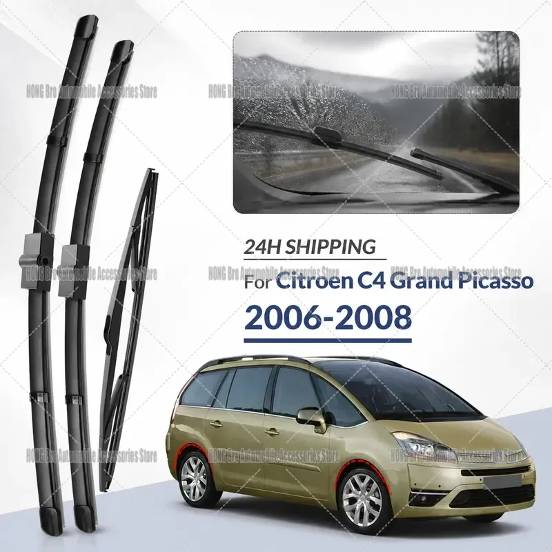 For Citroen C4 Grand Picasso C4 Picasso 2006-2008 Front Rear Windshield Wiper Blades Set 30 Inch 14 Inch Auto Accessories