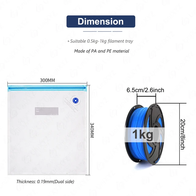 3D Printer Filament Storage Bags – Vacuum-Seal Dry Bags for PLA, ABS and PETG Spools – view 5