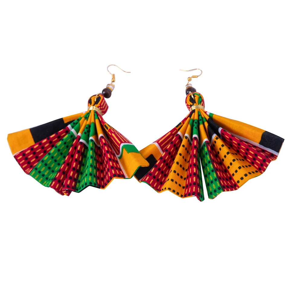 Boho Chic African Print Earrings for Women Jewelry for Women Accessories Hoop Earrings Handmade Ankara Earring Wyb894