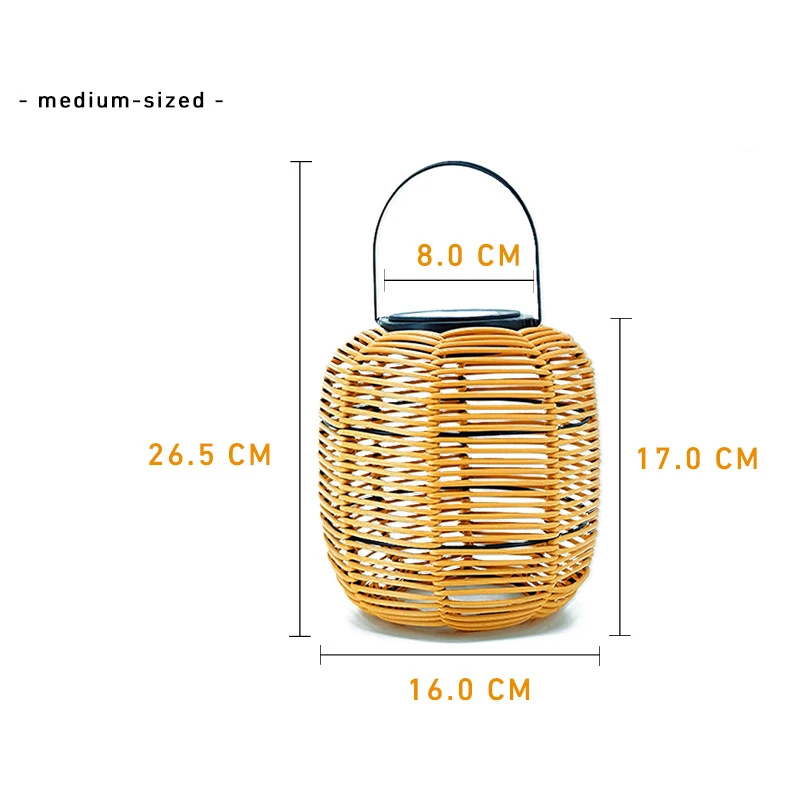 E5 Outdoor Solar Lamp Rattan Lantern Courtyard Balcony Garden Solar Decoration Lights Creative Atmosphere Lamp Bamboo Chandelier