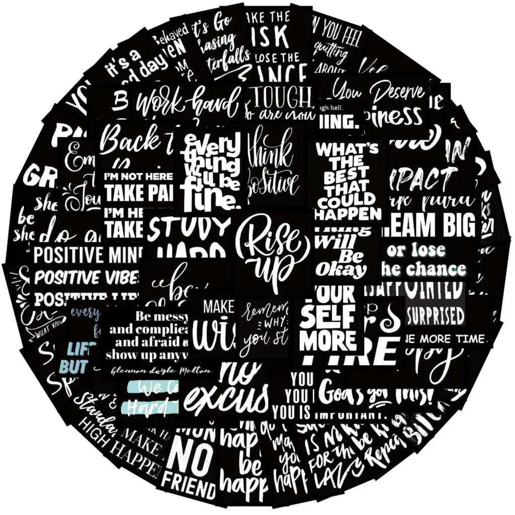 61 Stuks Inspirerende Engelse Sticker Decoratie Diy Handboek Klemboek Koelkast Skateboard Laptop Graffiti Sticker Groothandel