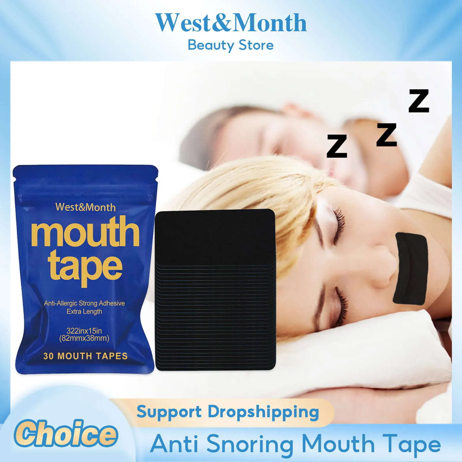 Anti Snoring Mouth Tape Night Sleeping Improving Relaxing Reducing Insomnia Dry Mouth Orthosis Nose Breathing Correction Sticker