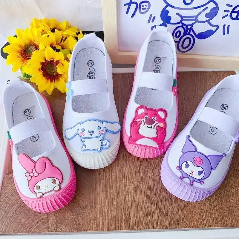 Cute Kawaii Girl Yugui Dog Kuromi Sports Shoes Comfortable Soft Sole Canvas Shoes Suitable for Preschool Children's Canvas Shoes