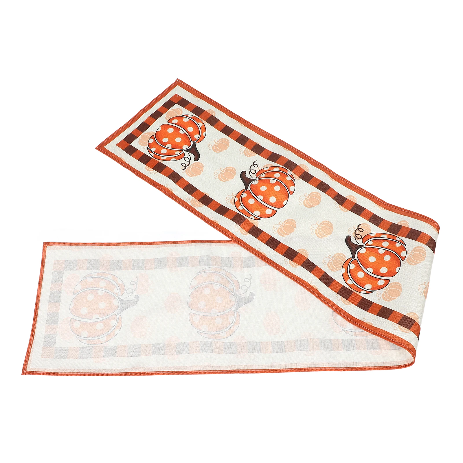 

Pumpkin Tablecloth Fall Table Runner Thanksgiving Leaf Polyester Thanksgiving Kitchen Decor Plaid Linen Harvest Print Table Flag