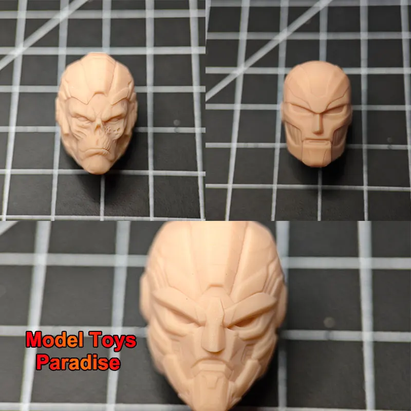 

Unpainted DIY 1/12 Scale Men Soldier Anime Doctor Doom White Model Head Super Villain Head Sculpt Fit 6inch Action Figure Body