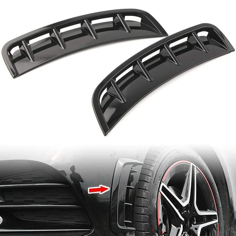 

NEW-Black Front Wheel Side Air Vent Canards Trim Decoration for Mercedes-BENZ A-Class W177 A200 A250 A220 A35 AMG 2019 2020