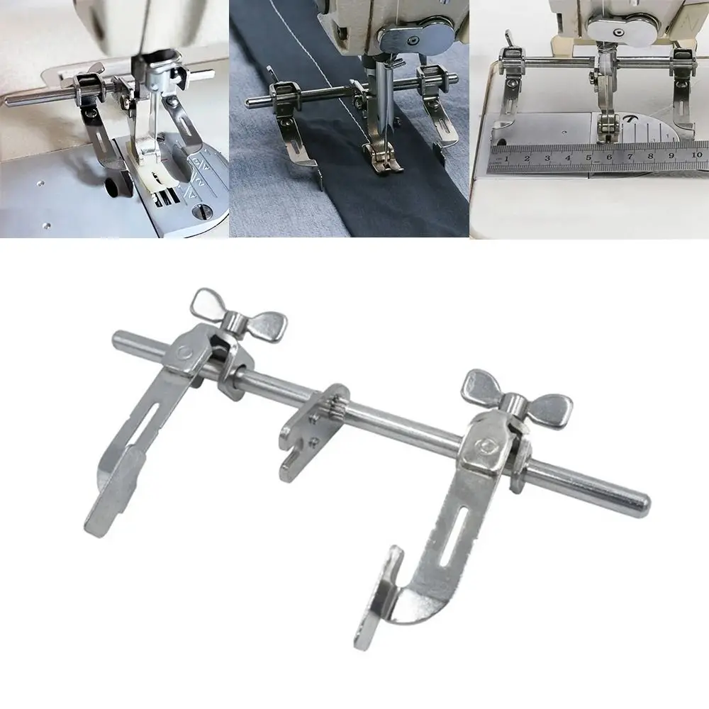 Lockstitch Double Guide Stitch Ruler Seam Guide Presser Foot Left Right Linear Positioner Sewing Machine Positioner