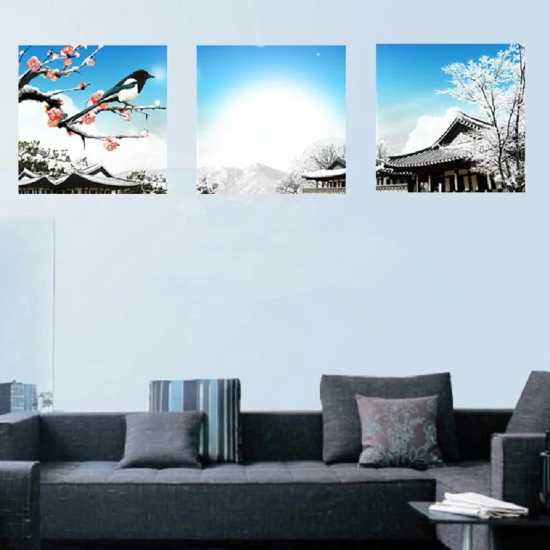 

Angel's Art 3pcs/Set Unframed The Sunny Day Classical Building And Bird Print Wall Decor Painting