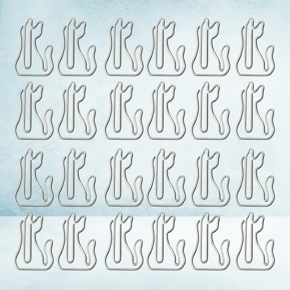

100 Pcs Silver Cat Paper Clip Smooth Surface Clips Book Shaped Fancy Paperclips Animal