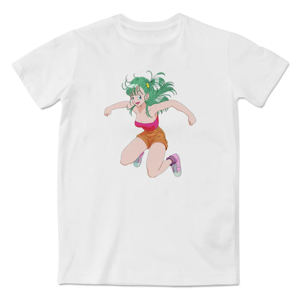 Bandai Classic Anime Dragon Ball Bulma Fashion Casual Print Crew Neck Short Sleeve T-shirt