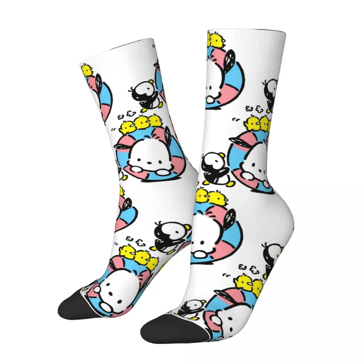 Hip Hop Retro Disney Exclusive Crazy Men's compression Socks Unisex Pochacco Street Style Seamless Printed Funny Novelty Happy