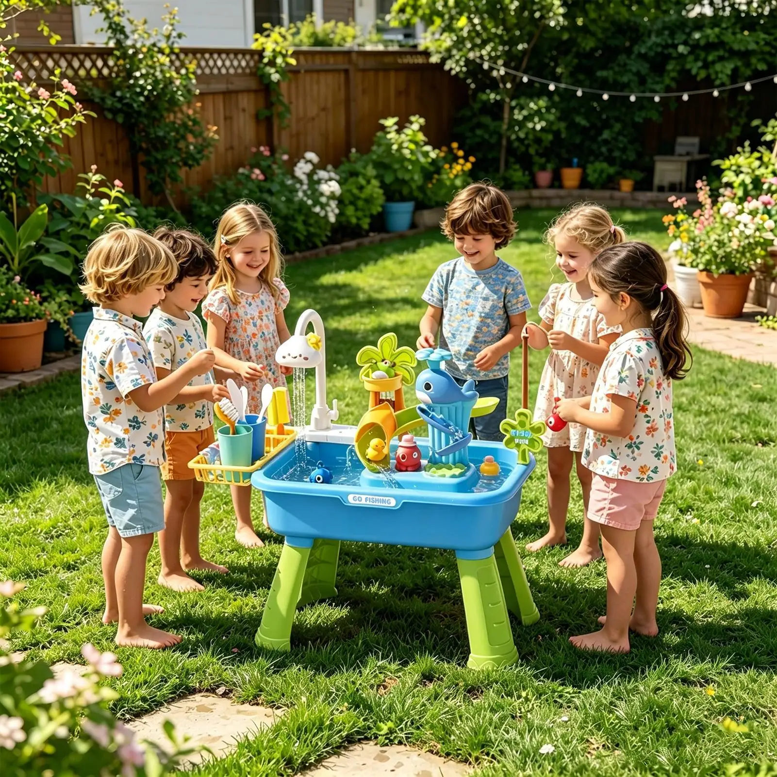 43個入り 電動キッズウォーターテーブル プレイシンク 流れ - Kids Outdoor Sensory Table のレビューと価格