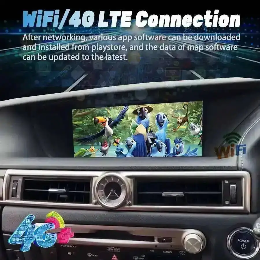 CarPlay Screen For Lexus GS GS200 GS250 GS300 GS350 GS450 2012-2020 Android 14 Bluetooth 12.3 Inch RHD Multimedia Video Player