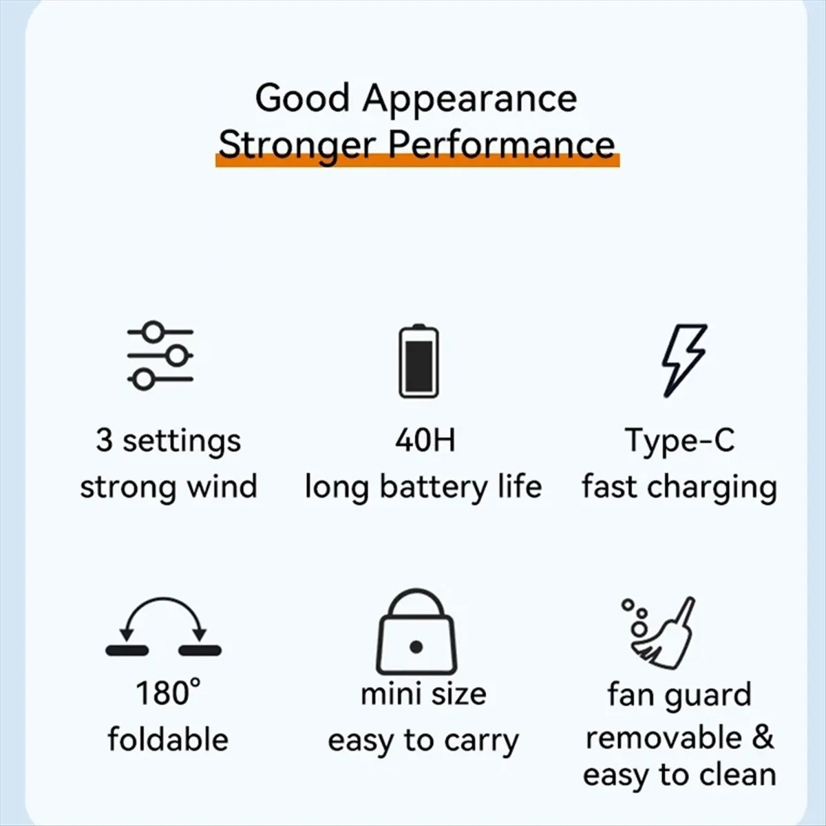 Dynamic 6 Inch 10000mAh Handheld Rechargeable Mini Fan Foldable Handle Silent Strong Wind USB Fan for Home Room Outdoor Travel