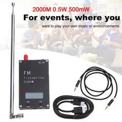 2000M 0.5W 500mW nadajnik FM wyświetlacz LCD cyfrowe stereo 76-108MHz regulowana częstotliwość nadajnik FM dla radia DSP FM