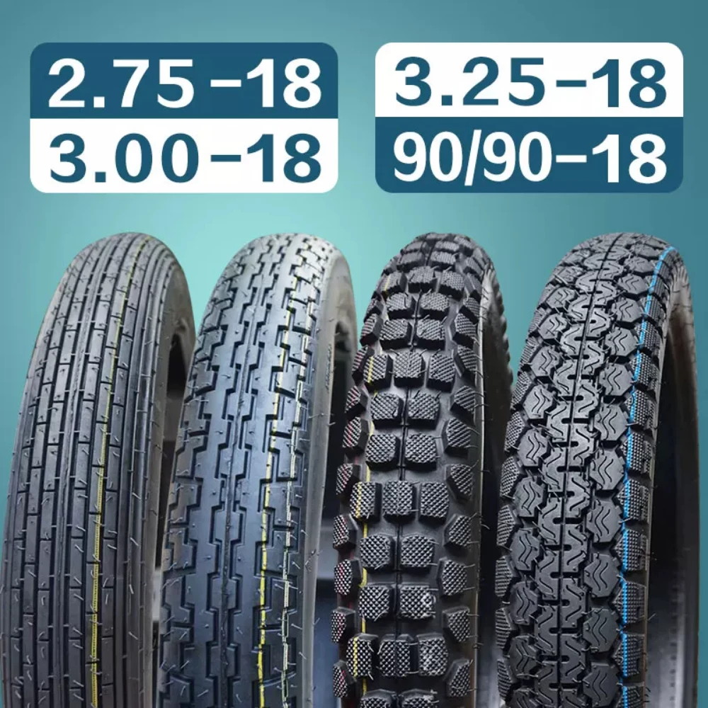 125cc Motorbike Front Rear Tire 2.75-18 3.00-18 3.25-18 90/90-18, Tubeless & Inner Tube Tyre Replacement Parts