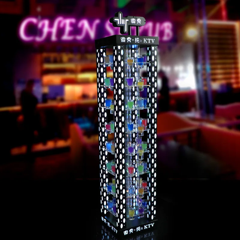 Bar skyscraper luminous cup holder, night KTV foreign wine drink glass holder