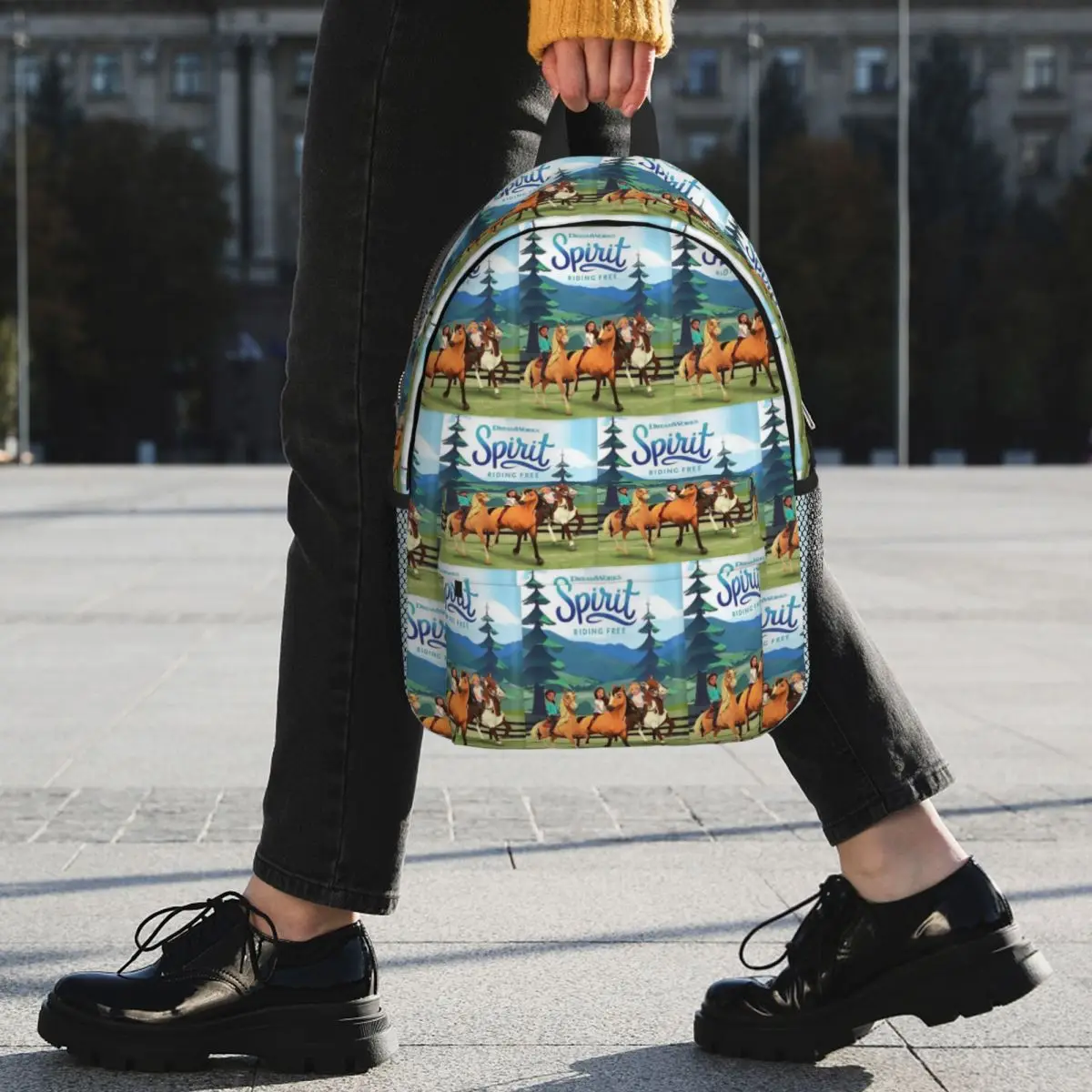 Spirit Riding Free Backpack Student BookBag Children School Bag Laptop Shoulder Bags for Men Women