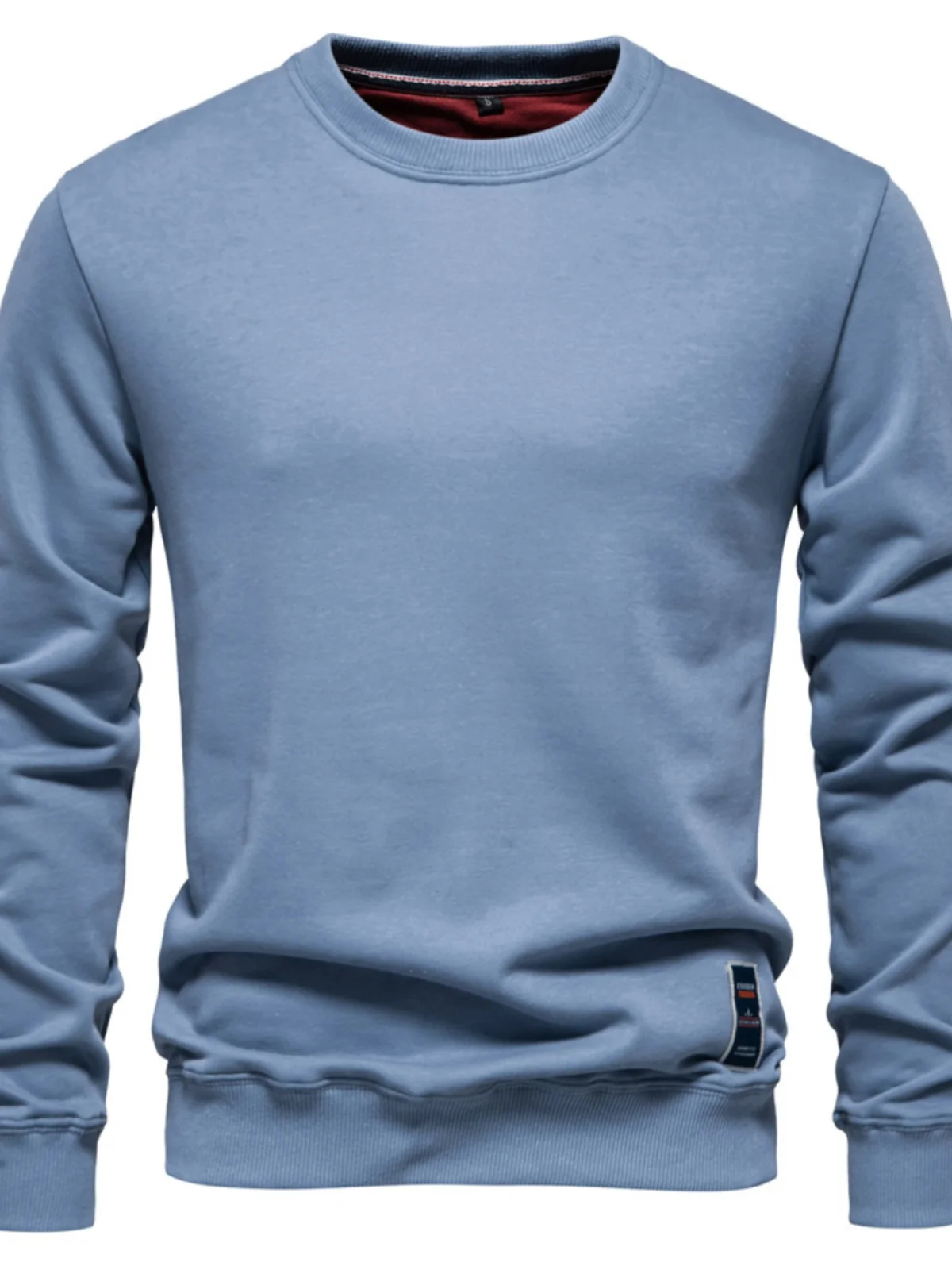 

Spring Autumn 2024 Men's Crew Ne Knitted Cotton Sweatirt Long Sve Color Sportswear Casual Comfortable Fit irt