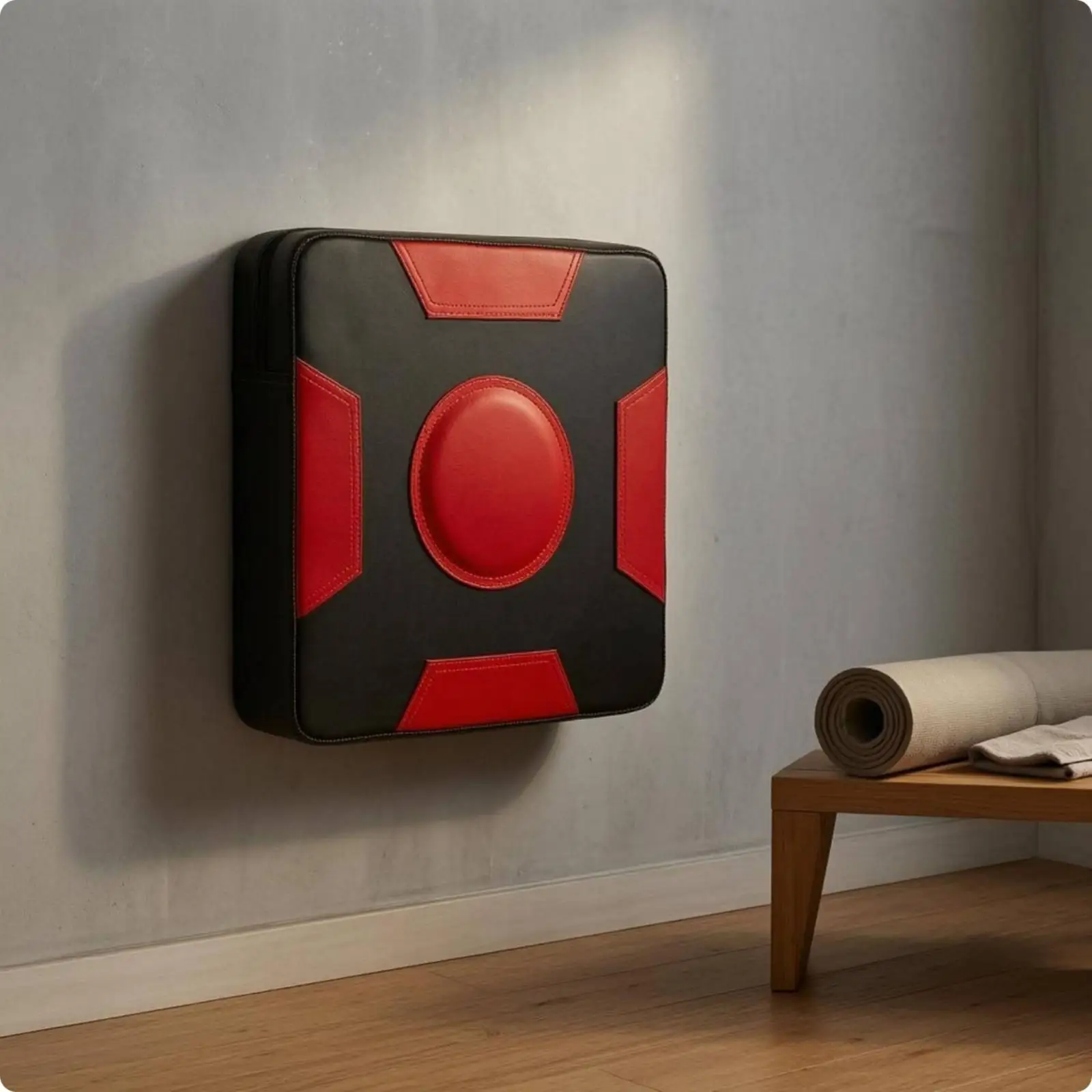 Metal Eyelets Wall-Mounted Boxing Target Pad Black Boxing Wall Pad Space Saving