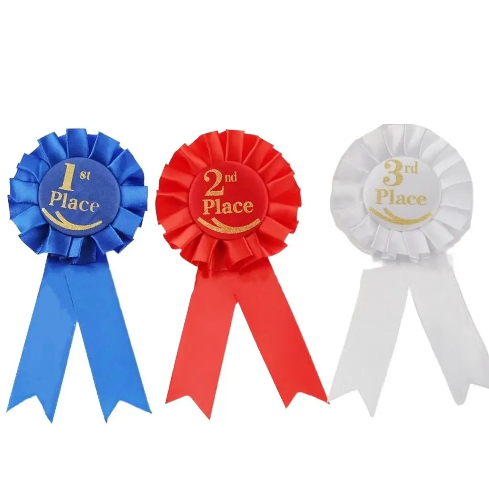 New Ribbon Award Set Rosette Ribbon Prize Ribbon 1st 2nd 3rd Place Medals Blue,Red,White Honorable Ribbon Recognition Ribbons