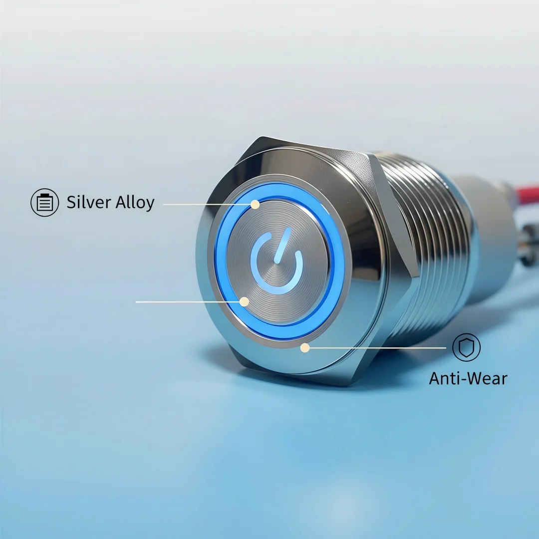 Wholesale 16mm Metal Push Button Switch DC 12V 24V 220V LED Car Angel Eyes Modification Switch