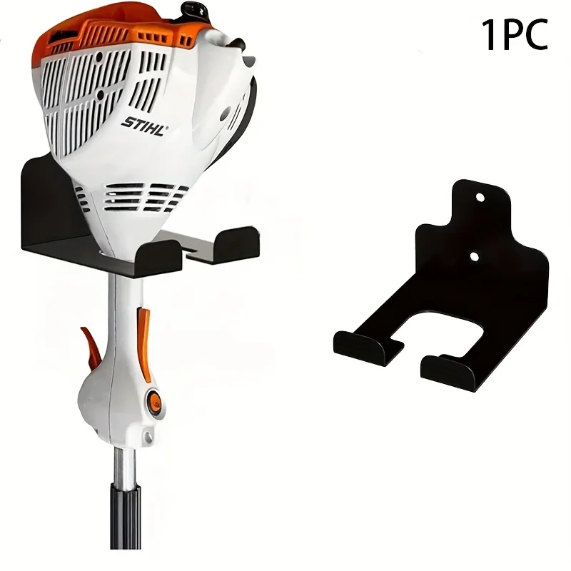 2D 1pc Metal Heavy-Duty Metal Wall-Mounted Tool Organizer Rack - Adjustable Single Layer Shelf with Floating Bracket