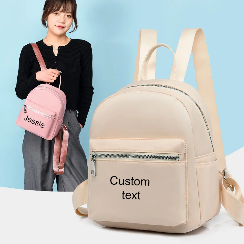 Personalized Mini Backpack Girl Water-resistant Small Backpack Custom Name Purse Shoulder Bag for Womens Adult Kid School Travel