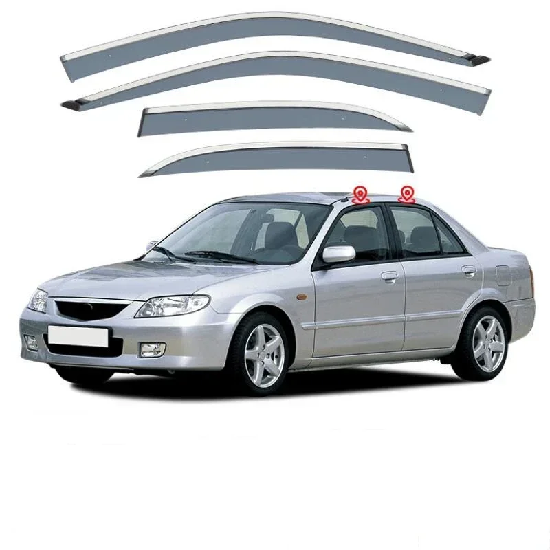 

Window Visor Awnings & Shelters Side Window Deflector Weather Shield For Mazda 323 BJ 1998 1999 2000 2001 2002 2003 2004