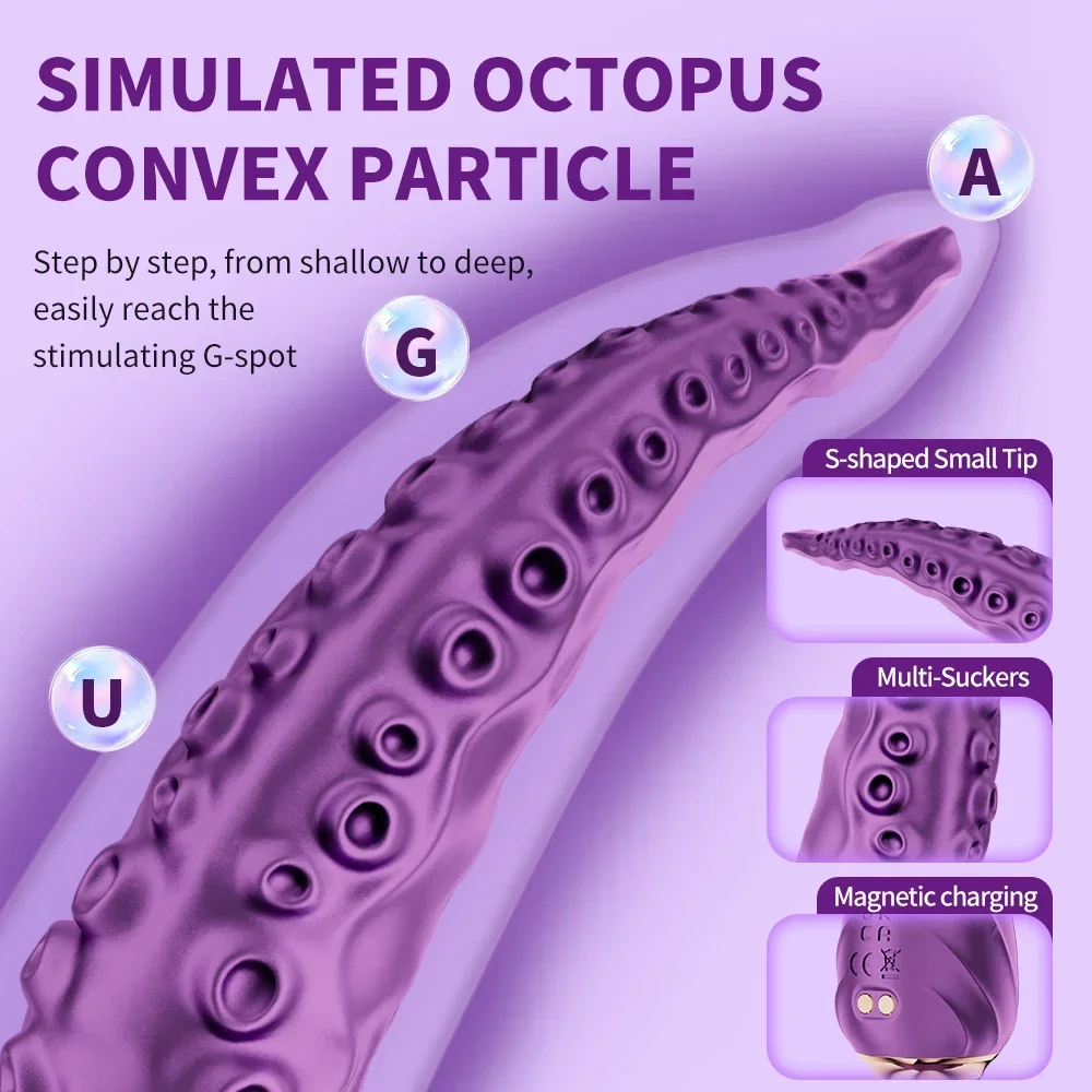Realistic Octopus G-Spot Vibrator 7 Modes Adult Sex Toy for Women Anal Vagina Stimulation Vibrating Monster Dildos