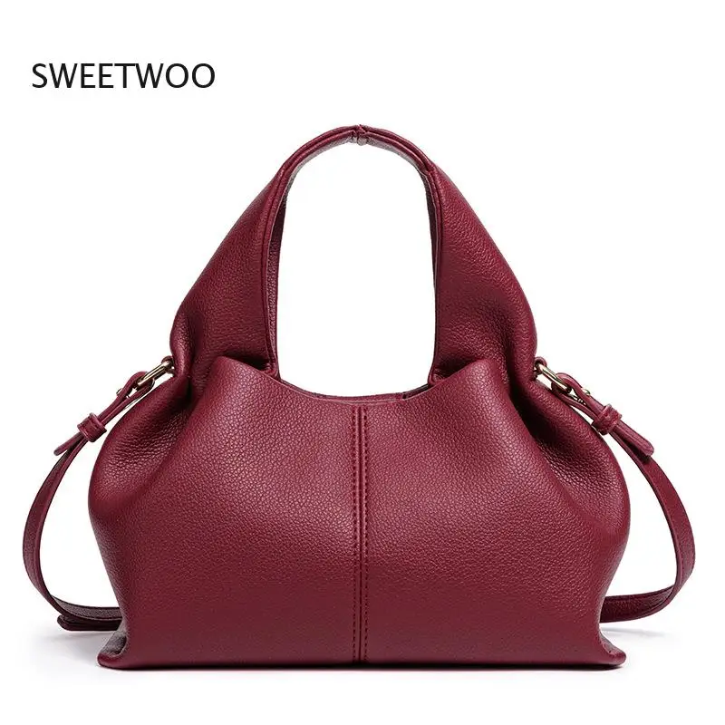 2026 Pebbled PU Cloud Dumpling Bag mit Henkel und Umhängegurt für minimalistische Looks
