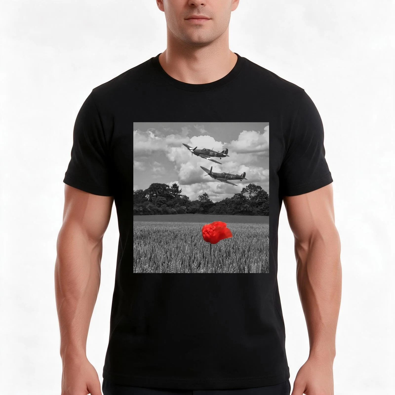 Spitfire and Hurricane Low Pass T-Shirt Summer Casual Cotton Tee Oversized Streetwear Tops Vintage Graphic Print 100% Cotton