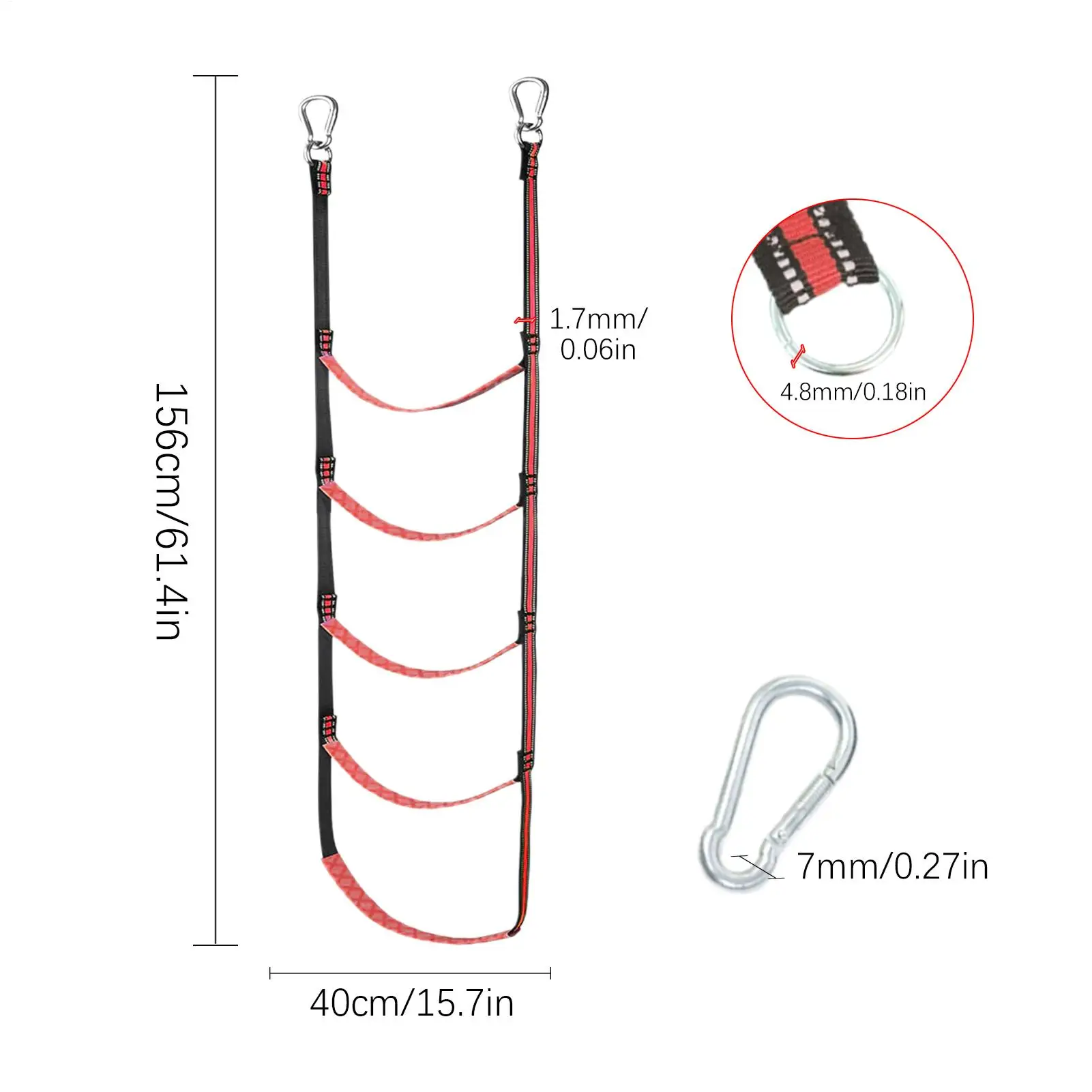 Inflatable Boats Rope Ladder 5-Step RV Step Climbing Ladder Heavy-Duty Quick-Release Kayak Accessories Multifunctional Outdoor