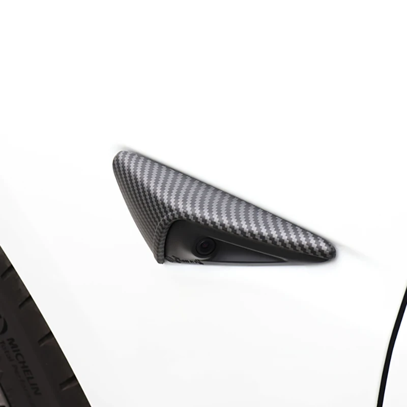 

HW4.0 For Tesla Model Y 3 X S 2023-2025 Side camera protection cover Trim Carbon Fiber ABS 2PCS