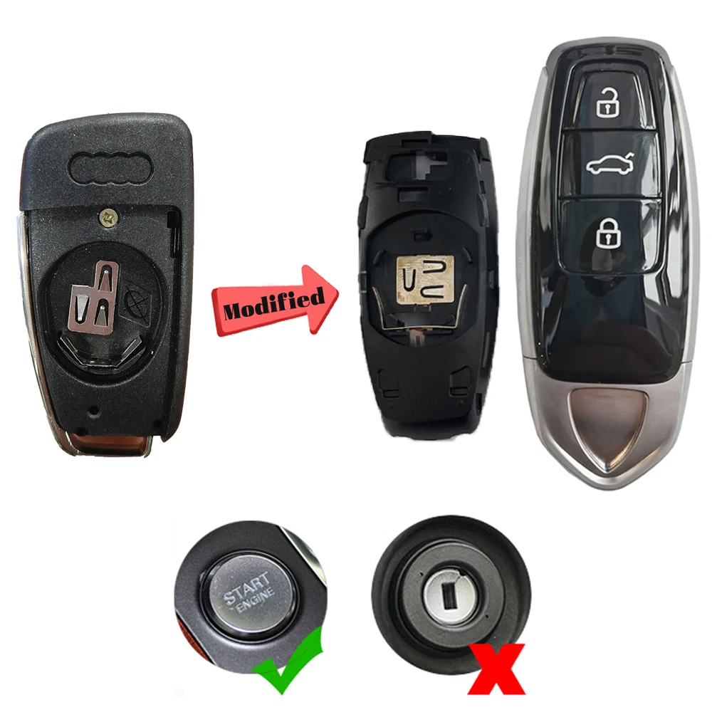 SUPERKEY modyfikacji dla Lamborghini styl centralny zamek z inteligentny klucz samochodowy Shell Case dla 2008 2009 2011 2013 2014 Audi A4 A4L A6