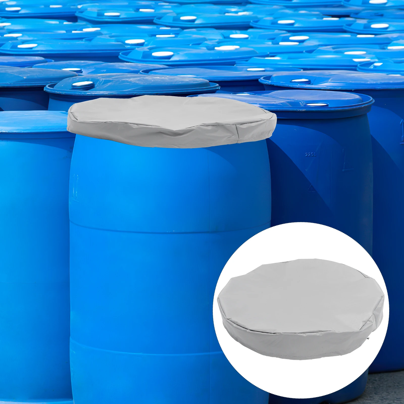 

Adjustable Waterproof Rain Cover Oxford Cloth Outdoor Bucket Protector 55 Gallon Drum Seal Dust Snow Windproof for Water