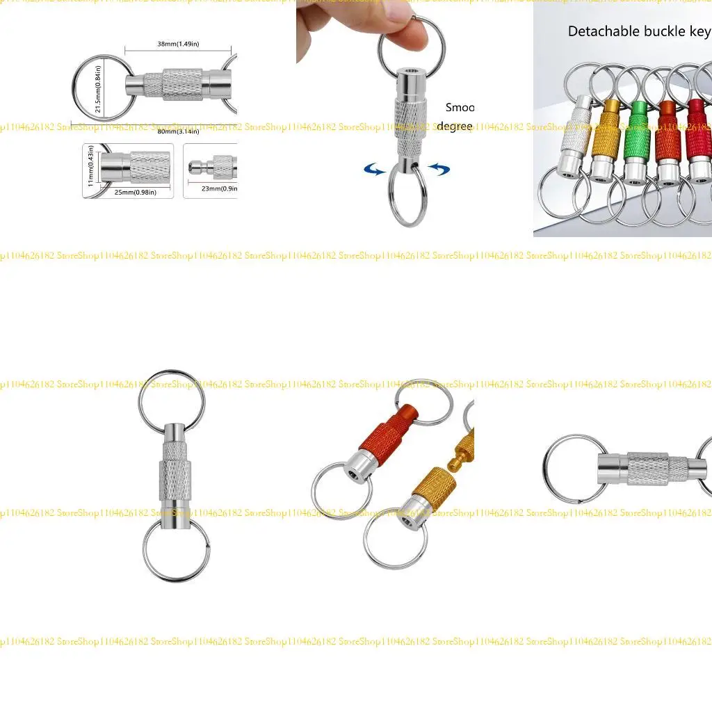 

Q2Q4 Quick Release Open Keychains RotaryBuckle Detachable Keyring for Outdoor Camping