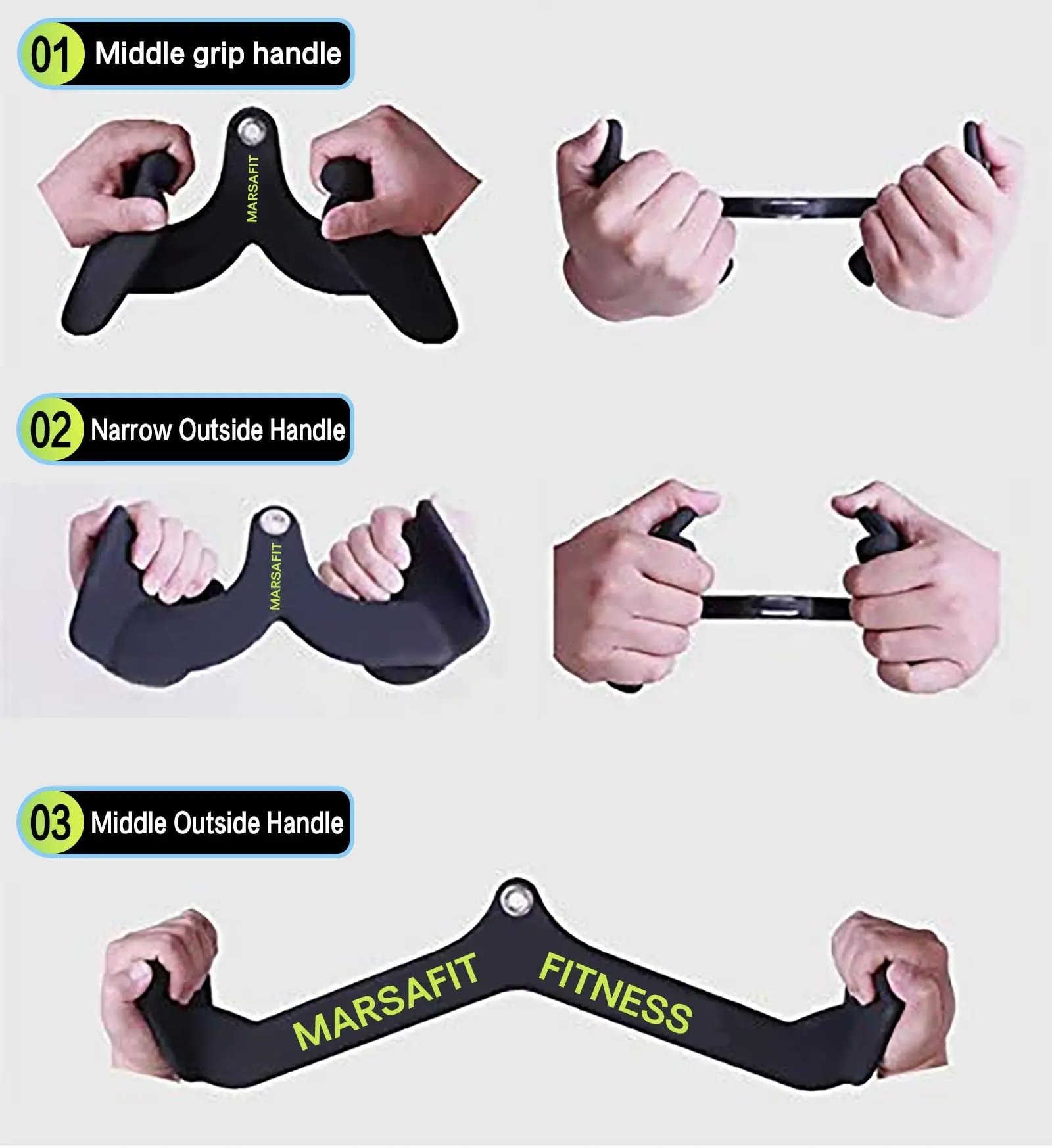 Home palestra Fitness pvd Pull Down Bar t-bar v-bar butilite triclite allenamento muscolare remi impugnatura a mano attrezzatura da palestra