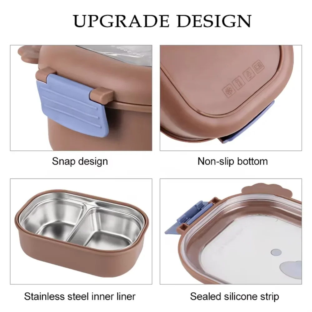 

Single Layer Bento Stainless Insulated Lunch with Thermal Utensils set for lunch Lunch cutlery set Small dish Cubiertos Plate