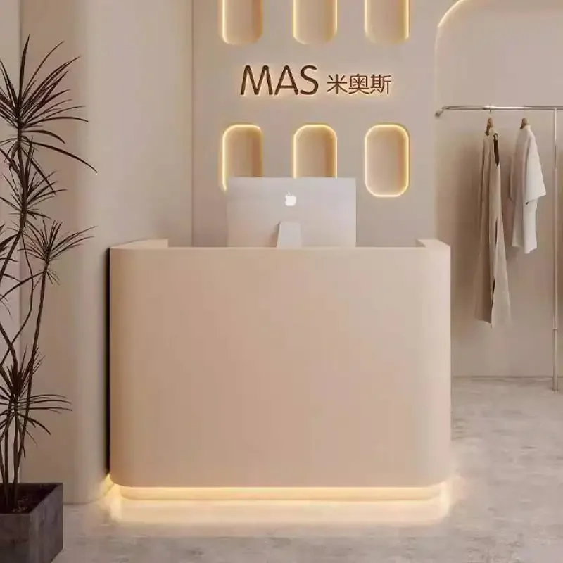 Design Wood Reception Desks Luxury Modern Small Classic Clothing Reception Desk White Weight Empfangstheke Office Furniture
