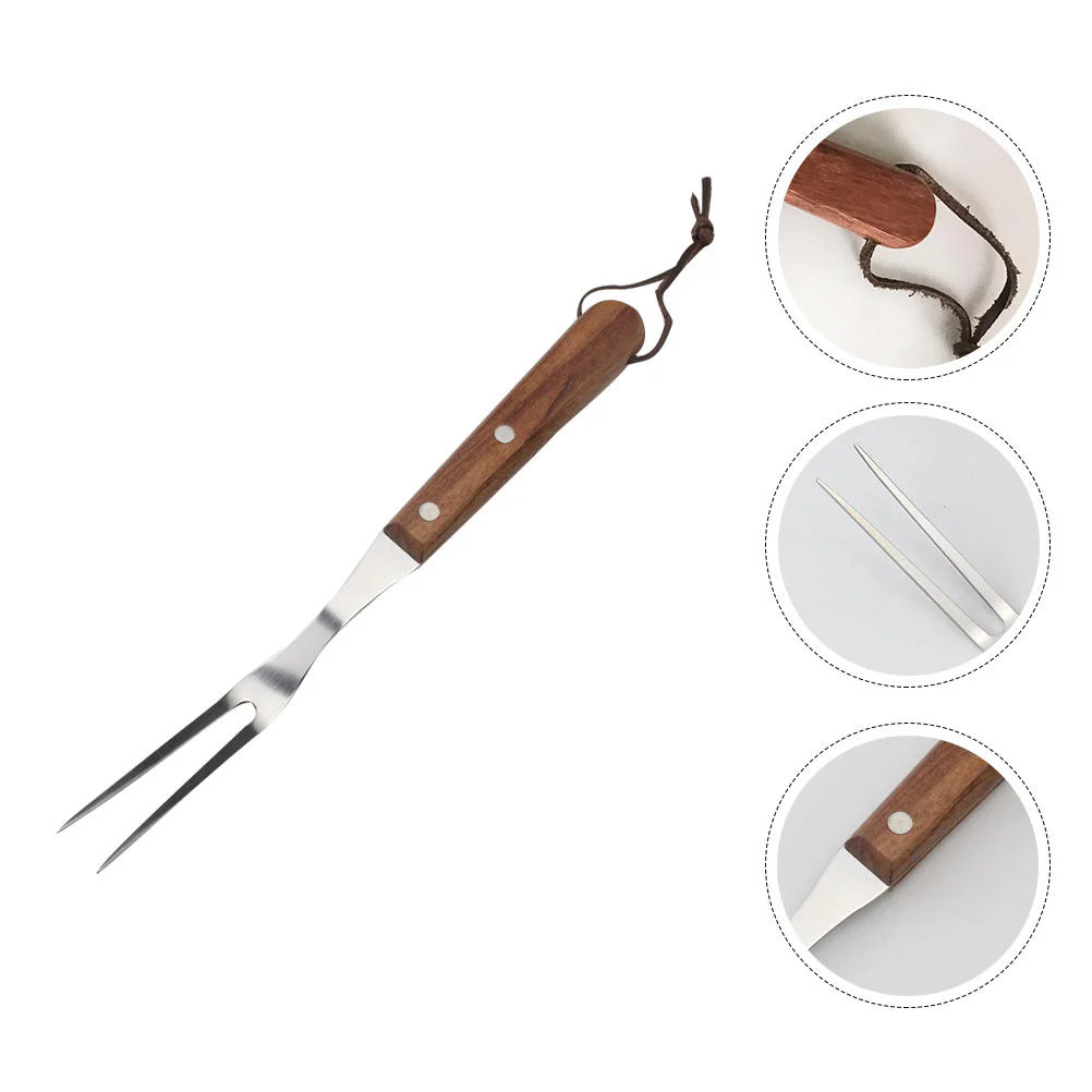 

Stainless Steel Barbecue Fork Forks Outdoor BBQ Accessory Meat Steak Skewer Picnic Grilling