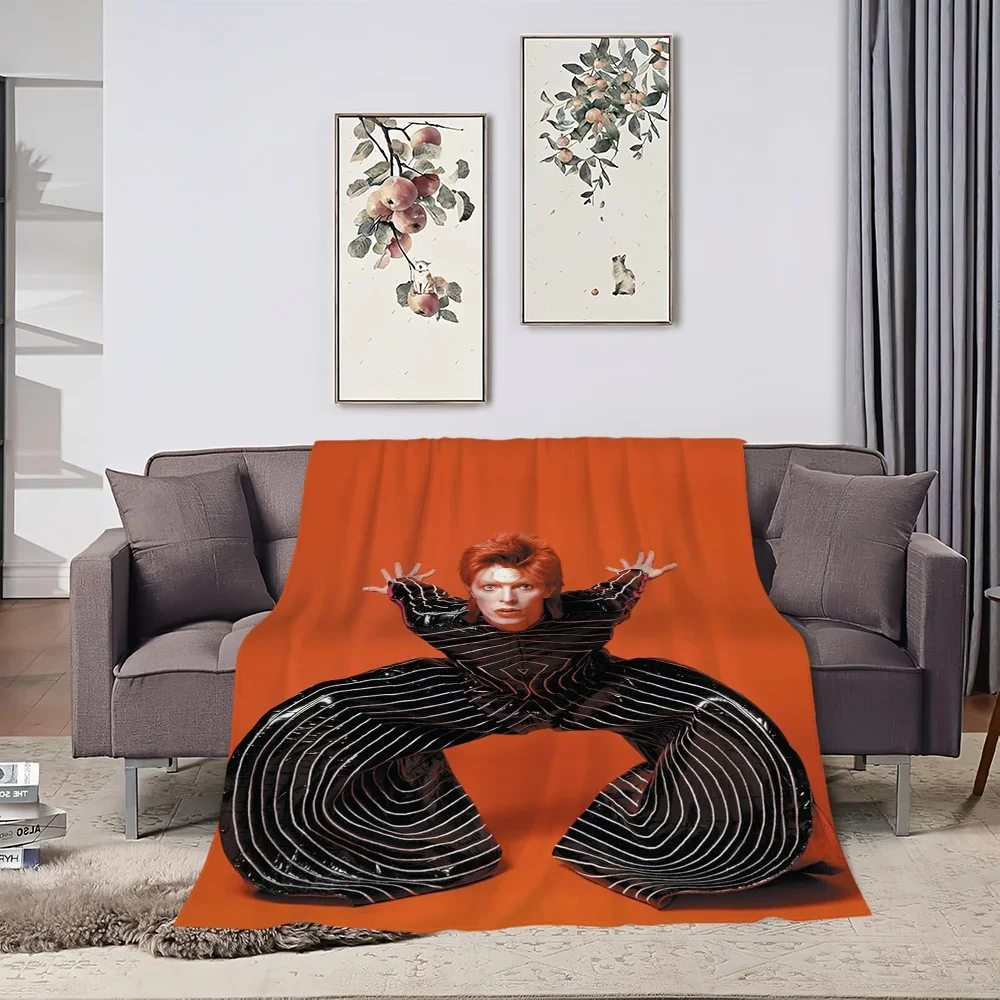 Singer David Bowie Bedruckte weiche Überwurfdecke für Sofa, Bett, Reisen und Geschenke