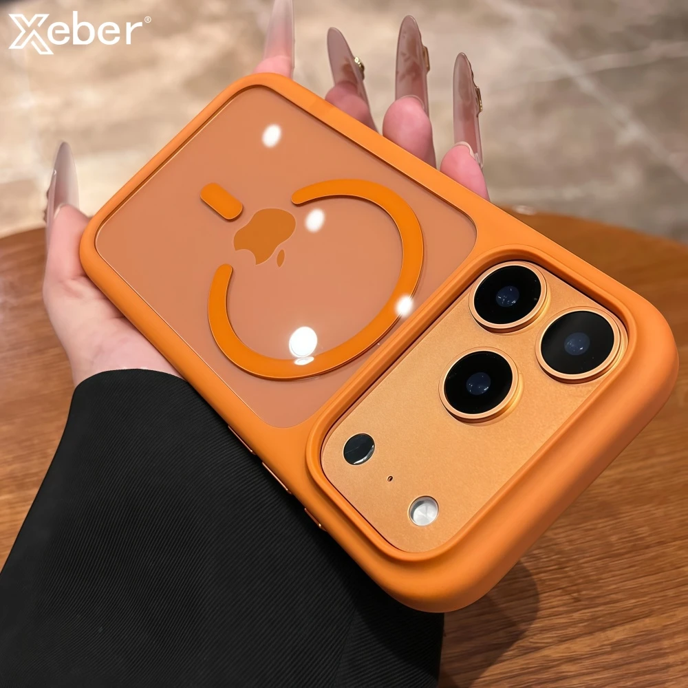 Kryształowo Przezroczyste Magnetyczne Etui Magsafe na Telefon iPhone 17 Pro Max 17 Pro z Bezprzewodowym Ładowaniem, Hybrydowy Bumper Odporny na Wstrząsy