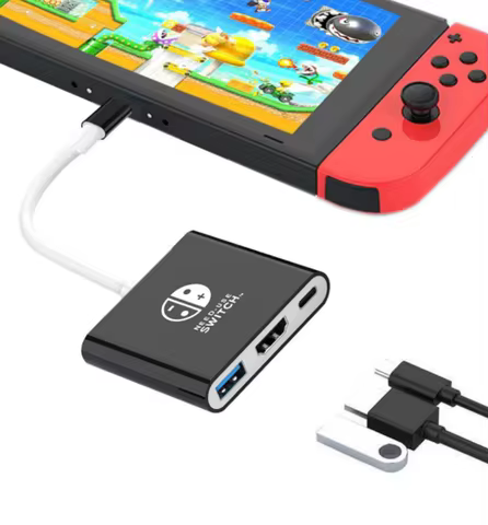 Portable Switch TV Dock Adapter Compatible OLED/Steam Deck Support SwitchTV Mode with HDMI2.0,Replacement Travel Dock for Switch