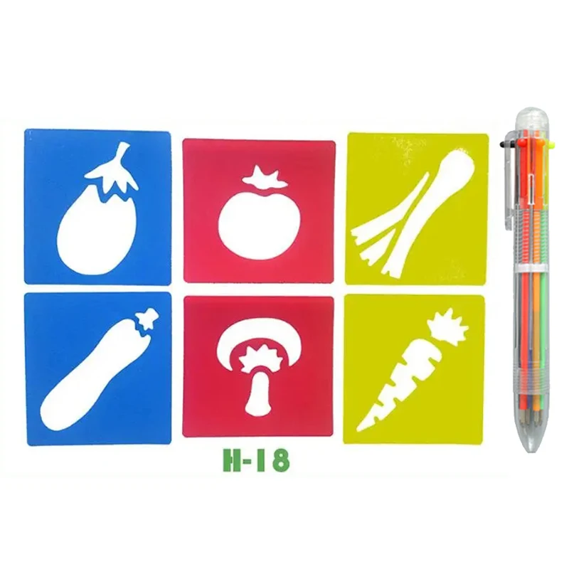 DIY Cartoon Shape Drawing Stencils for Educational Art