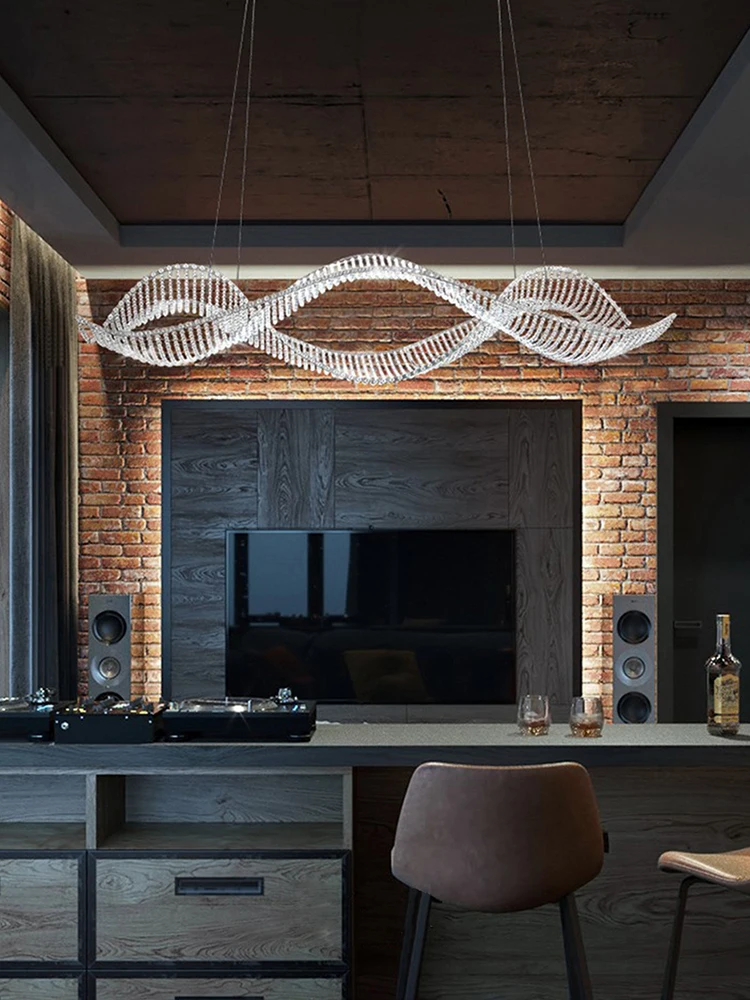 Post-modern Donut Luxury Crystal Bead Ceiling Chandeliers LED New Lustres Hanging Lamps Home Art Deco Lights for Living Room